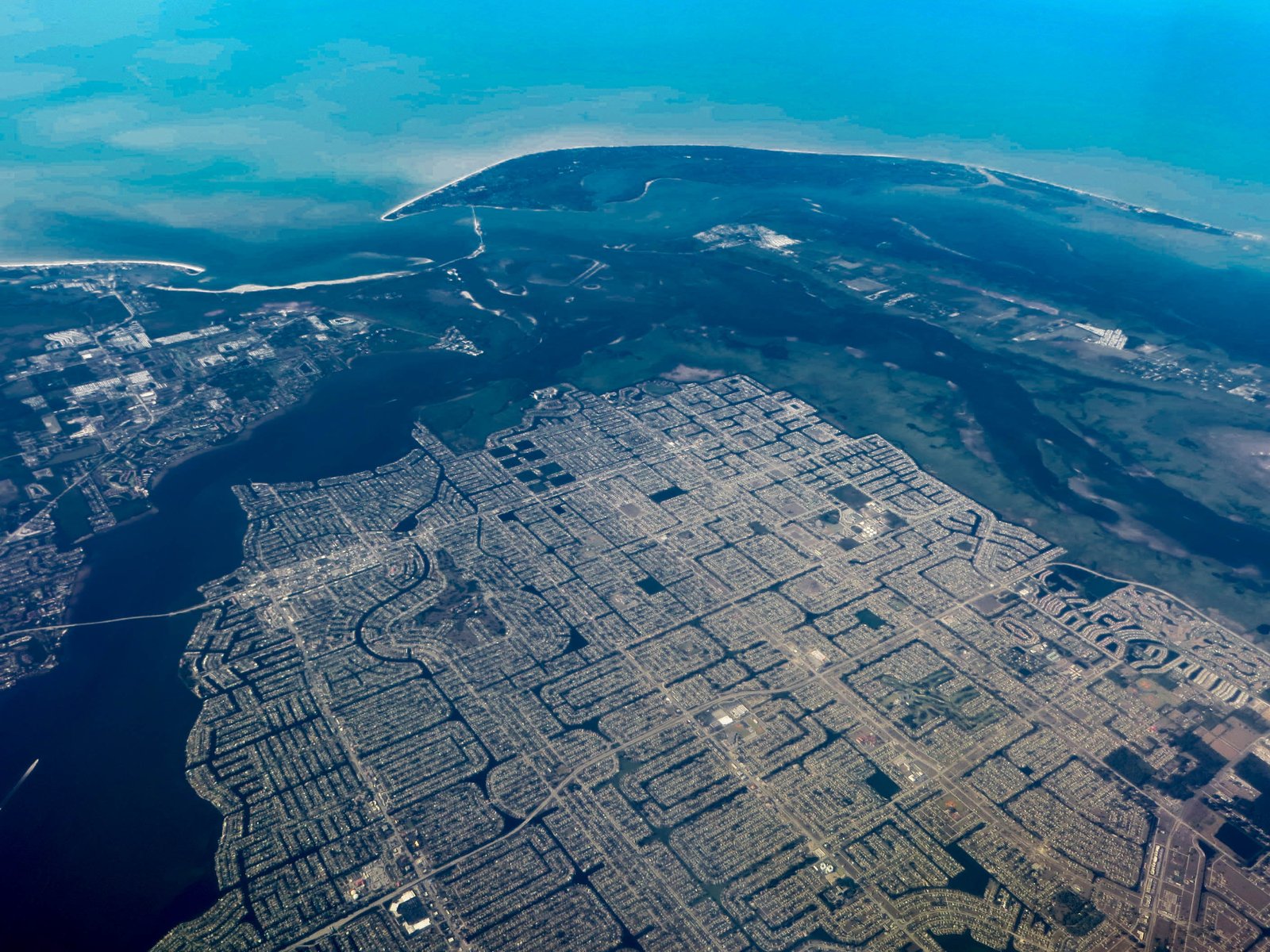 Aerial view of Cape Coral Florida from 2017